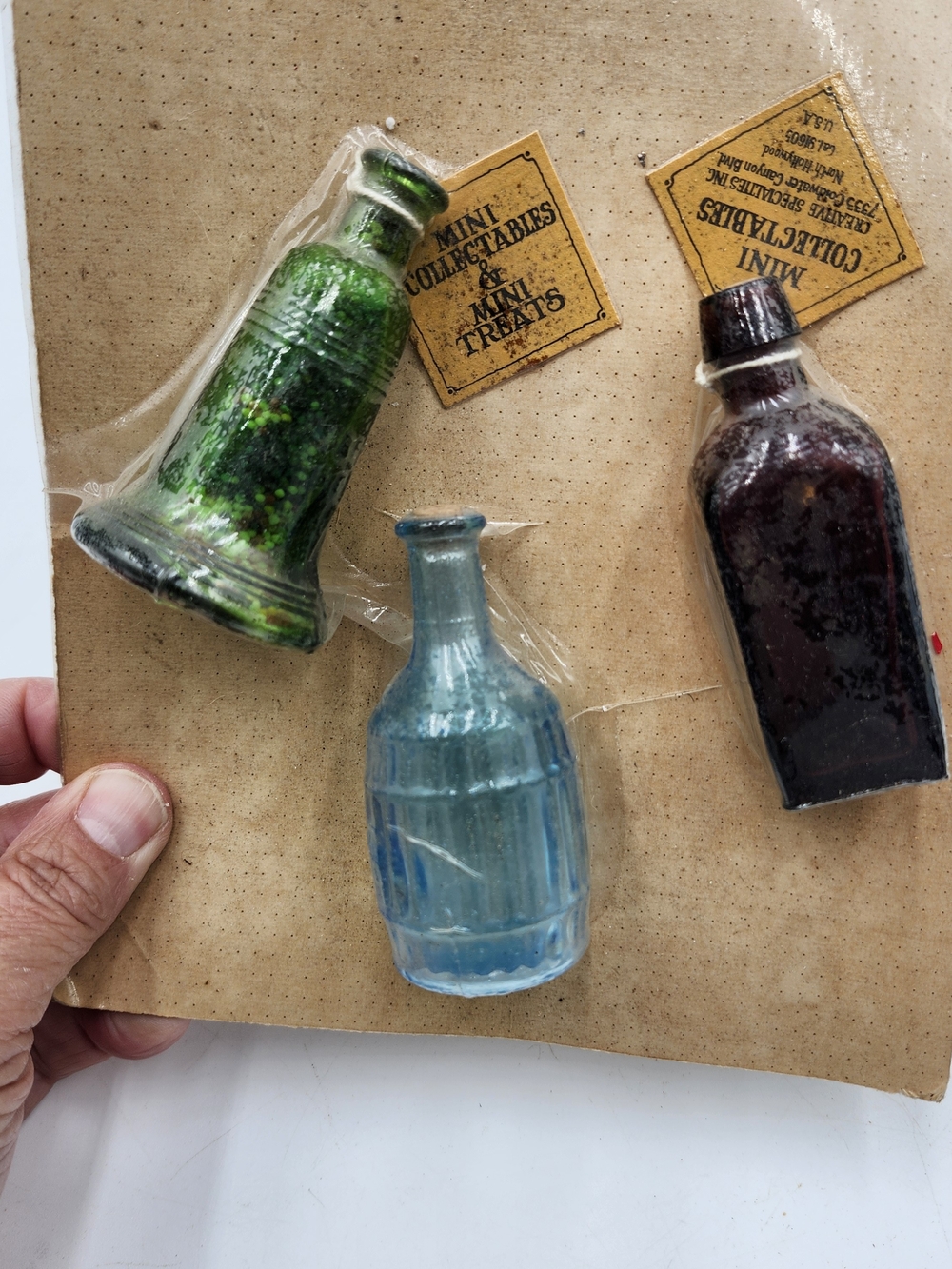 New Lot 3 Vintage Glass 3" MCM mini Bitters Bottles with Corks miniature